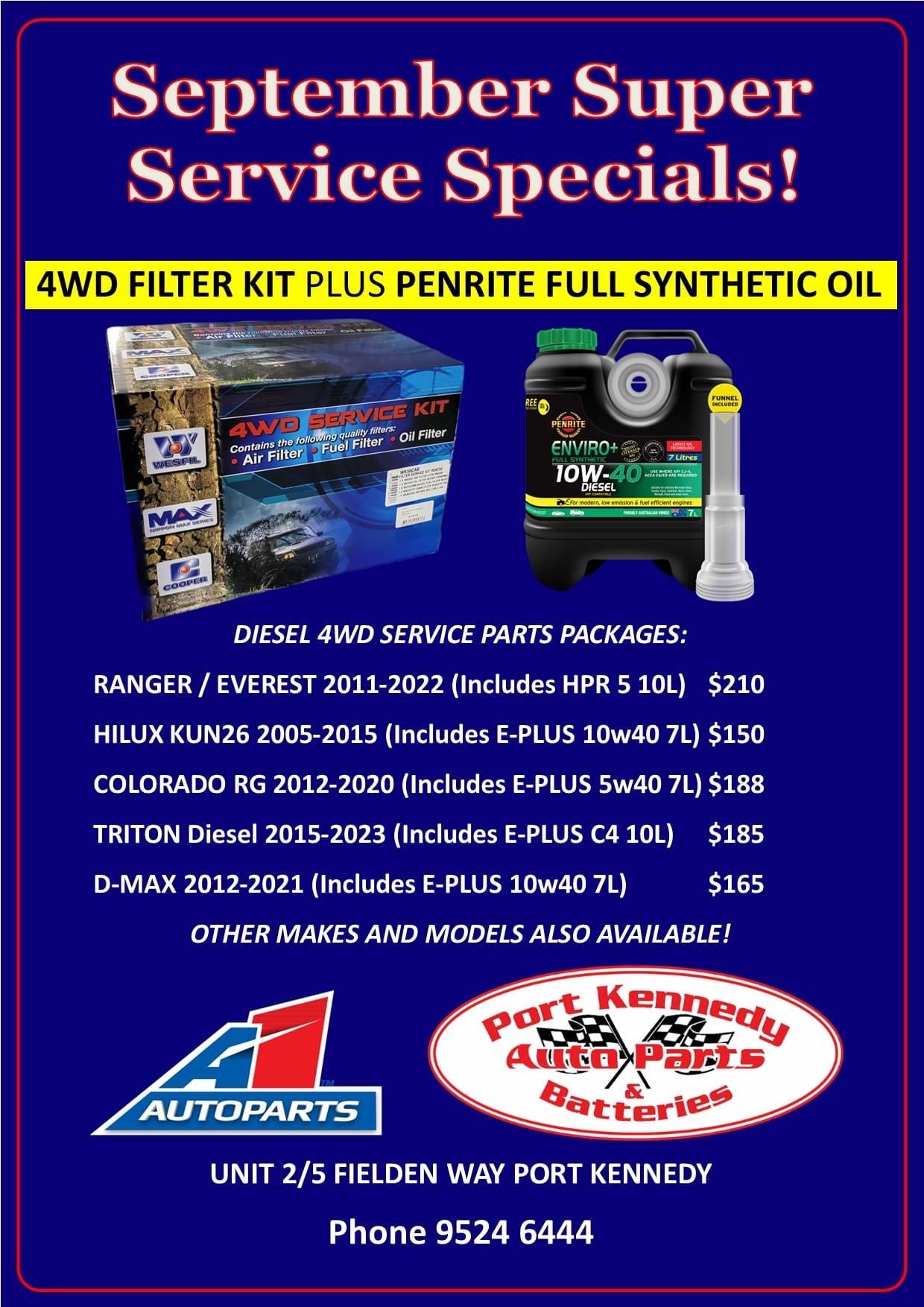 Sept Super Service Specials!!