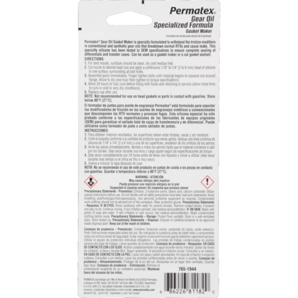 Gasket Maker RTV Gear Oil 85g 81182 - Port Kennedy Auto Parts & Batteries 
