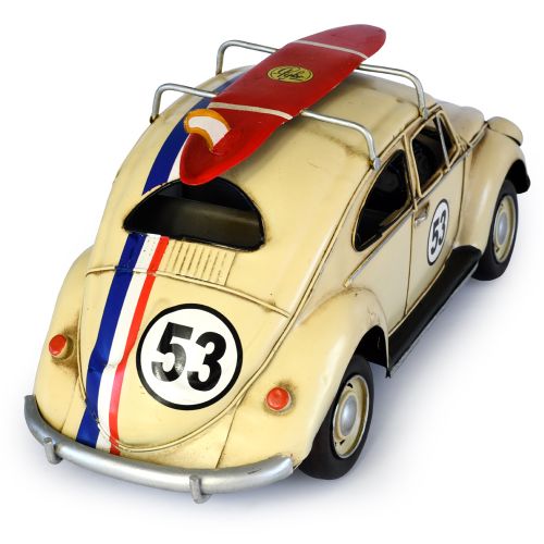 Volkswagen (VW) Beetle 53 with Surfboard - Race Stripes 34cm