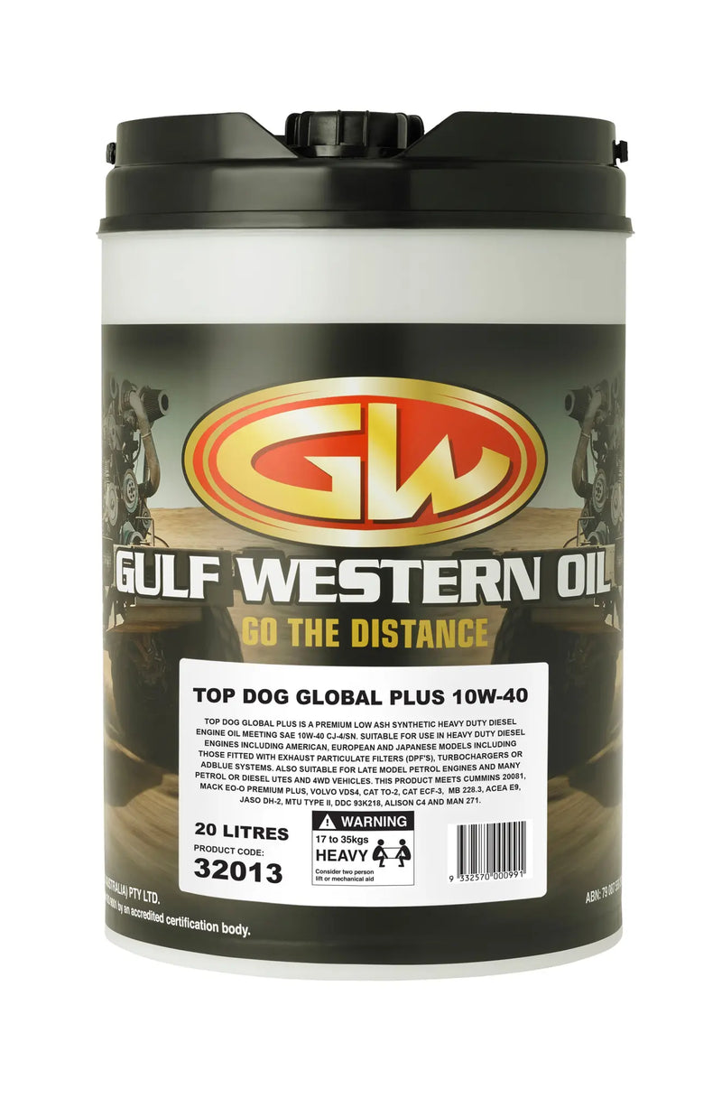 Oil Gulf Western TOP DOG Global Plus SYN 10W40 CJ4/SN 20L 32013 — Port ...