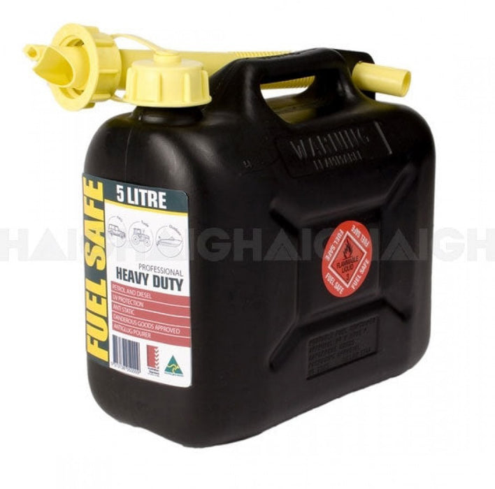 Fuel Can Black 5Lt Plastic FC05B