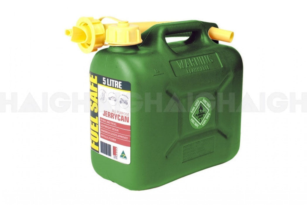 Fuel Can Green 5Lt Plastic FC05G