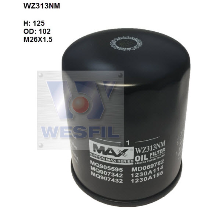 Oil Filter Wesfil RF419 WZ419 - Port Kennedy Auto Parts & Batteries