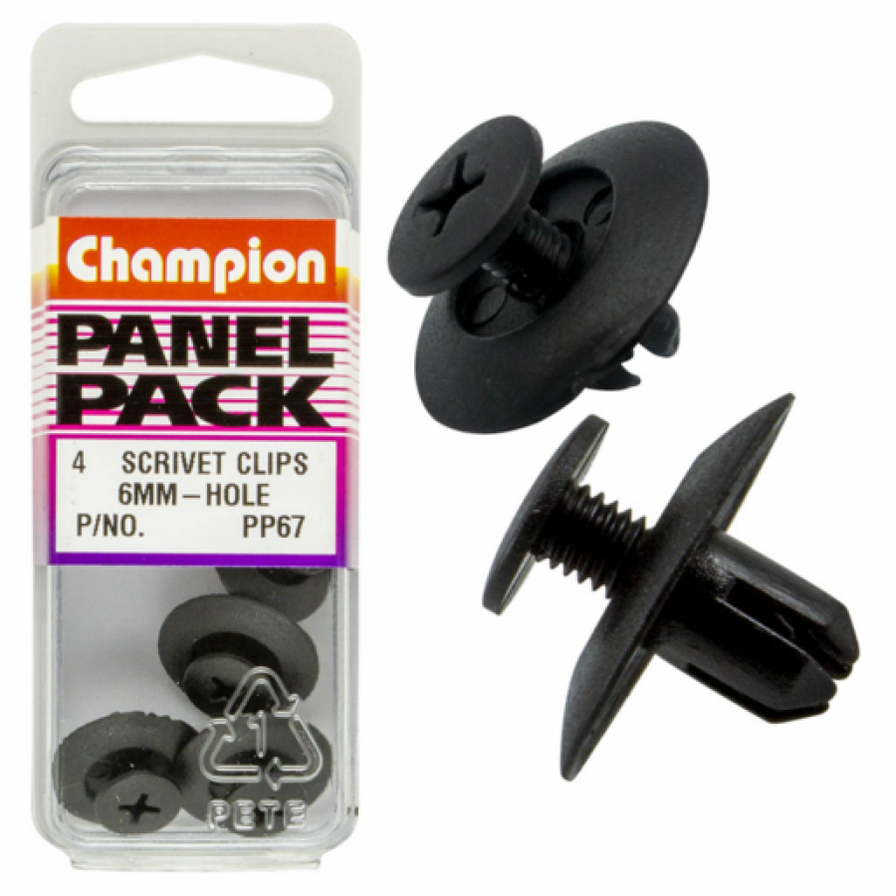 Panel Pack Champion Scrivet Clips - 6mm Hole - PP67 — Port Kennedy Auto ...