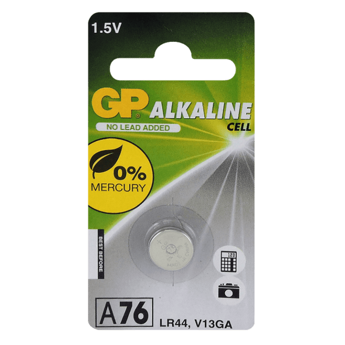 Battery GP Alkaline 1.5Volt 110mAH LR44 GP76A - Port Kennedy Auto Parts & Batteries 