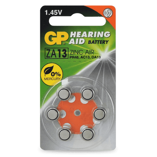 Battery Hearing Aid GP Zinc Air 14v PR48 Dial 6 ZA13-D6 - Port Kennedy Auto Parts & Batteries 