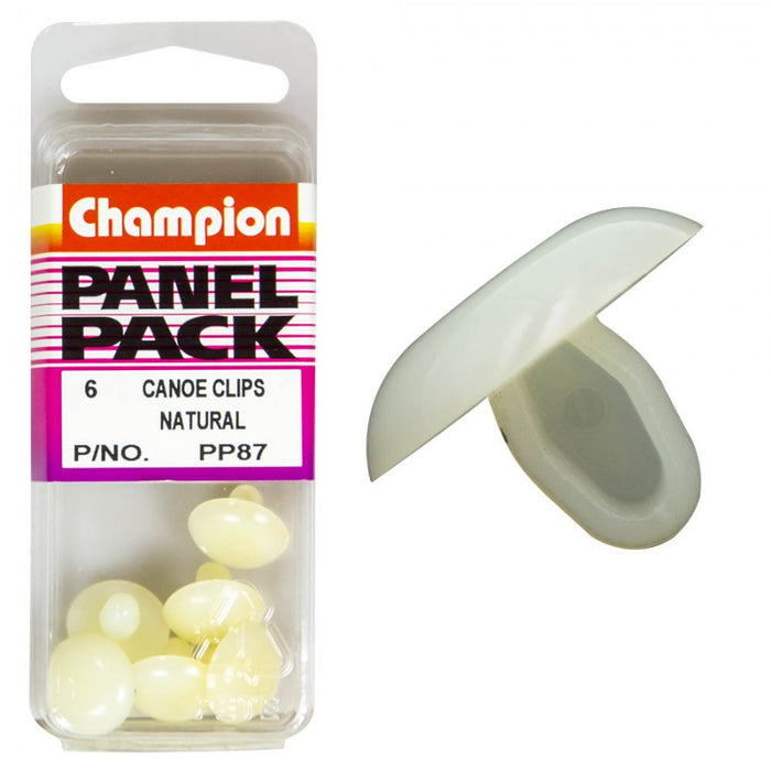 Canoe Clips Col: White-Len:10.40mm-Head:14.20mm-Stem Len:7.45mm-Hole:4.85mm