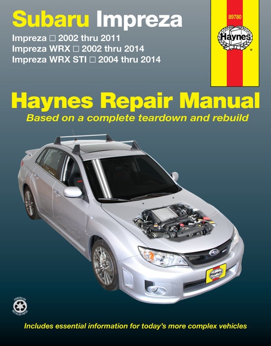 Haynes Manual Subaru Imprezza 2002 to 2011 89780