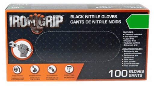 IronGrip Black Nitrile Gloves X/LGE 100pk C3350XL - Port Kennedy Auto Parts & Batteries 