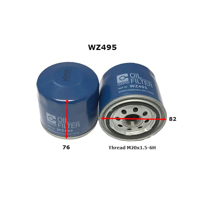 Oil Filter WZ495 (Z495) - Port Kennedy Auto Parts & Batteries 