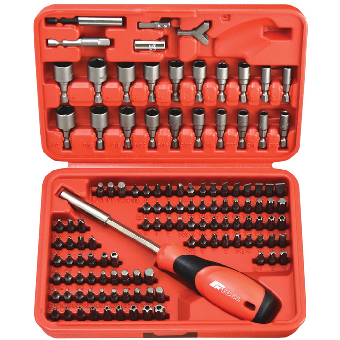 Bits Set With Driver Handle - 122Pc Hex Star Tamper Star Clutch, Tri-wing, Spanner PT11981