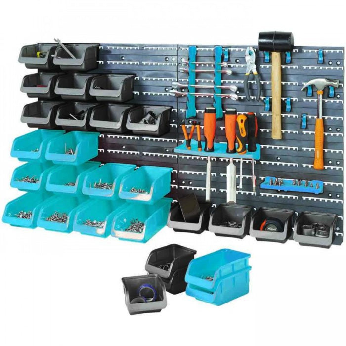 Storage & Tool Rack Set - 43Pc Wall Mounted With 2 Mounting