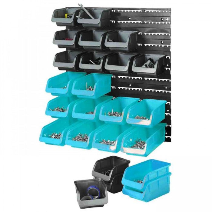 Storage Rack Set - 25Pc Wall Mounted With Mounting Board & 1