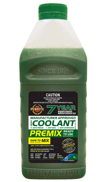 Coolant Penrite Green Premix 7YR 1L COOLGREENPMX001 - Port Kennedy Auto Parts & Batteries 