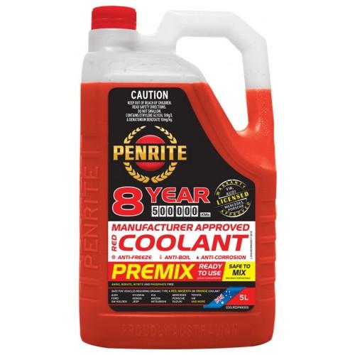 Coolant Penrite Red Premix 8YR 5L COOLREDPMX005 - Port Kennedy Auto Parts & Batteries 