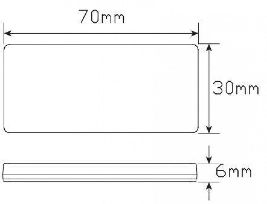 Led Amber Reflectors 70mmmx30mmx6mm 7030A - Port Kennedy Auto Parts & Batteries 