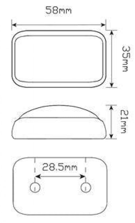 LED Side Direction Indicator Marker 12-24V 58AM - Port Kennedy Auto Parts & Batteries 