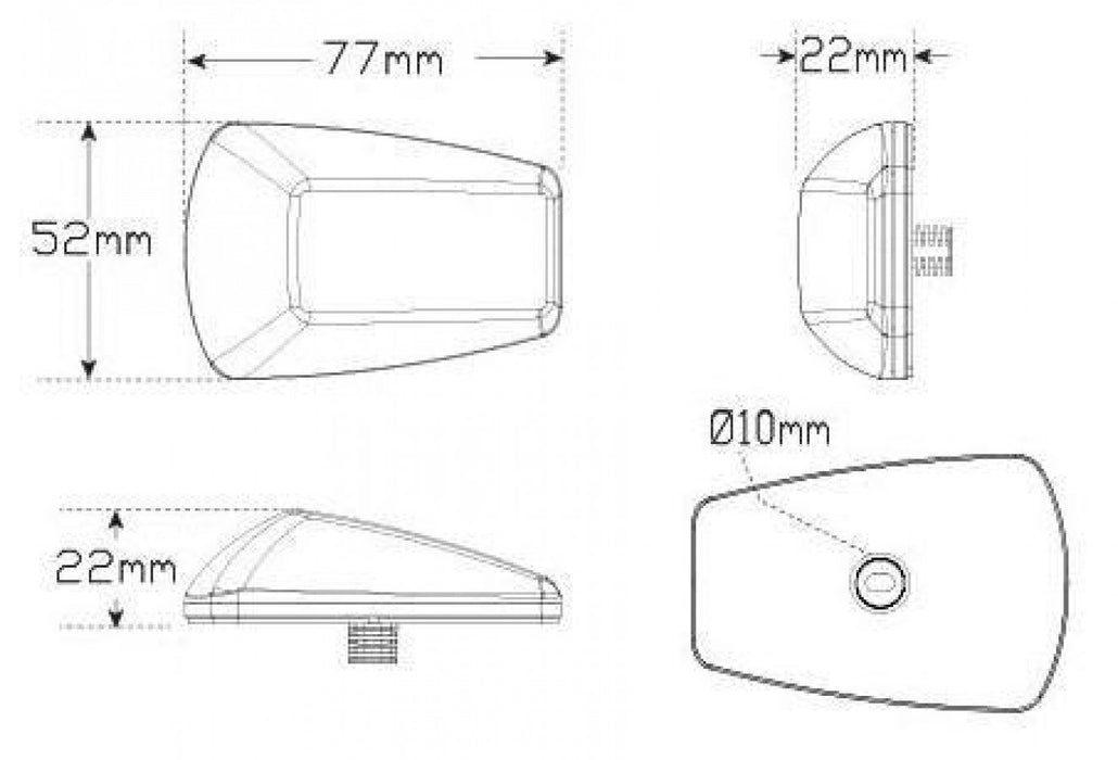 LED Side Direction Indicator Marker lamp 12-24v - Port Kennedy Auto Parts & Batteries 