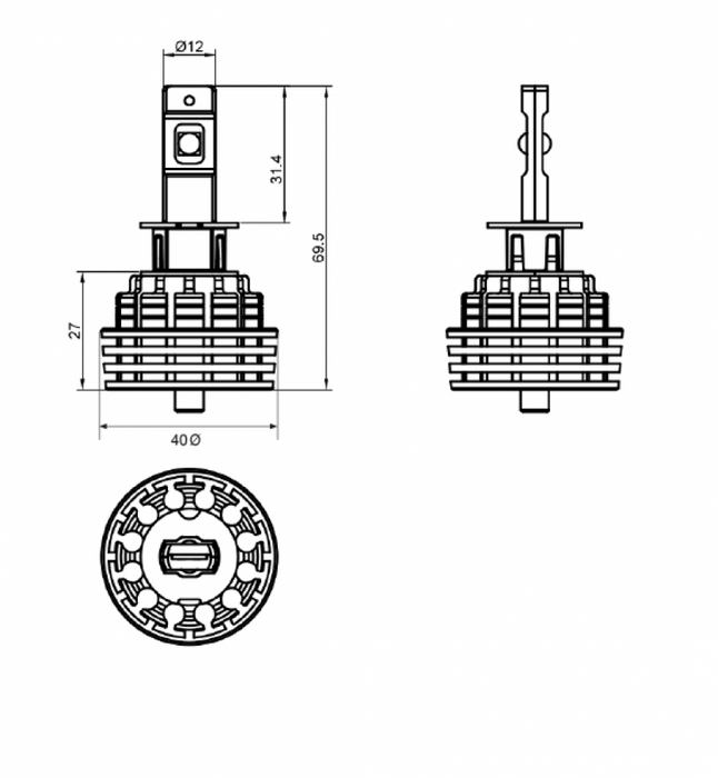 Led Upgrade Kit HB3 9 - 32V 6500K SINGLE BEAM 5000LUMENS - Port Kennedy Auto Parts & Batteries 