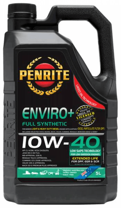 Oil Penrite Enviro Plus 10W-40 5L EPLUS10W40005 - Port Kennedy Auto Parts & Batteries