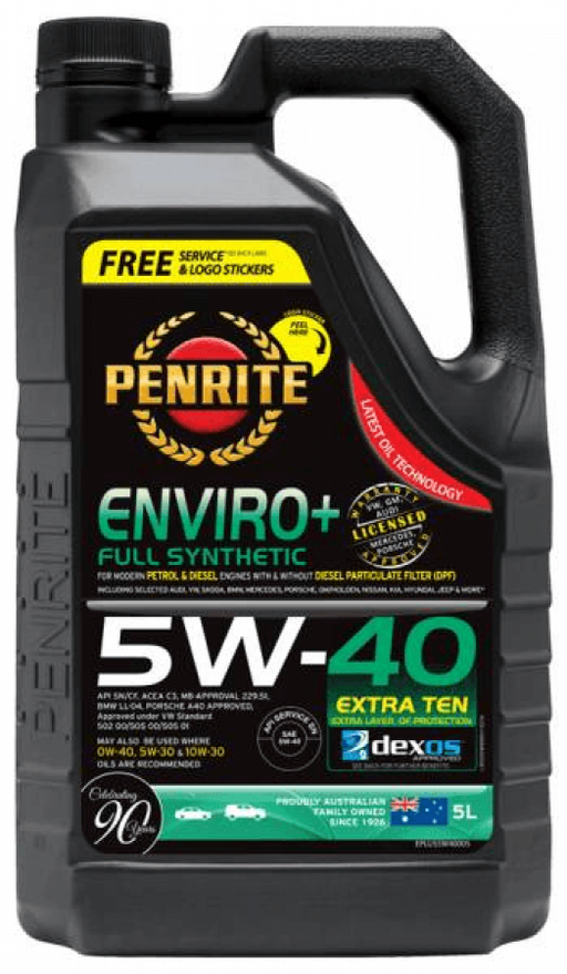 Oil Penrite Enviro Plus 5W40 5L EPLUS5W40-05 - Port Kennedy Auto Parts & Batteries