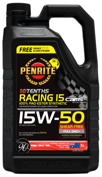 Oil Penrite 10 Tenths Racing 50 15w50 RACING15W50005 - Port Kennedy Auto Parts & Batteries