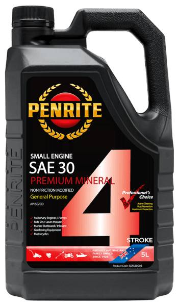 Penrite Small Engine 4Stroke SAE30 5l SEFS30005 - Port Kennedy Auto Parts & Batteries 