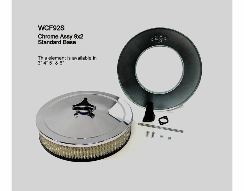 Chrome Air Filter Assm 9x2 Holley WCF92S - Port Kennedy Auto Parts & Batteries